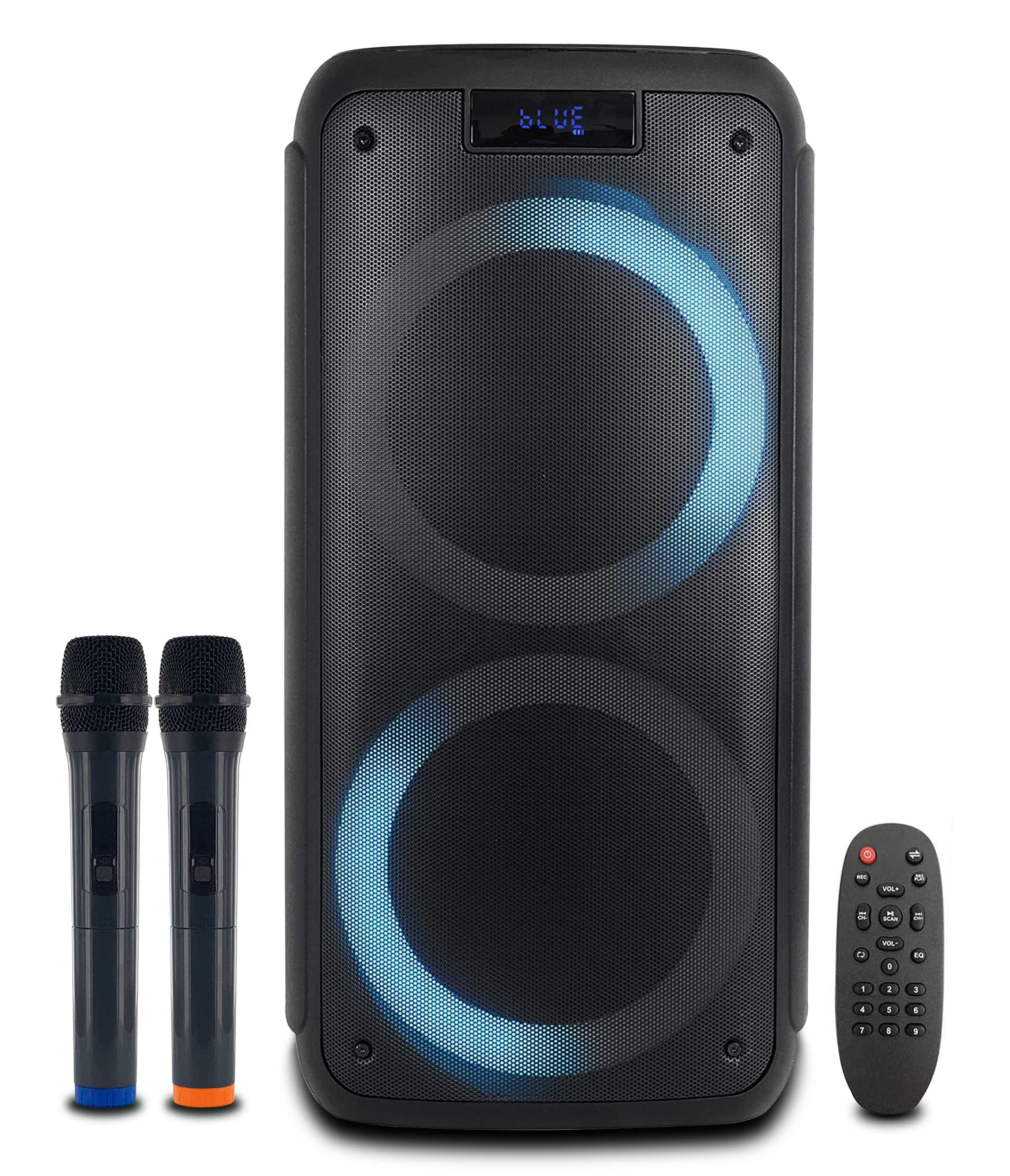 Voyz Portable Bluetooth Speaker Rechargeable Great Party Speaker with 2 x 8 inches Woofers – High Power Strong Bass Battery Powered Home Audio Syst...