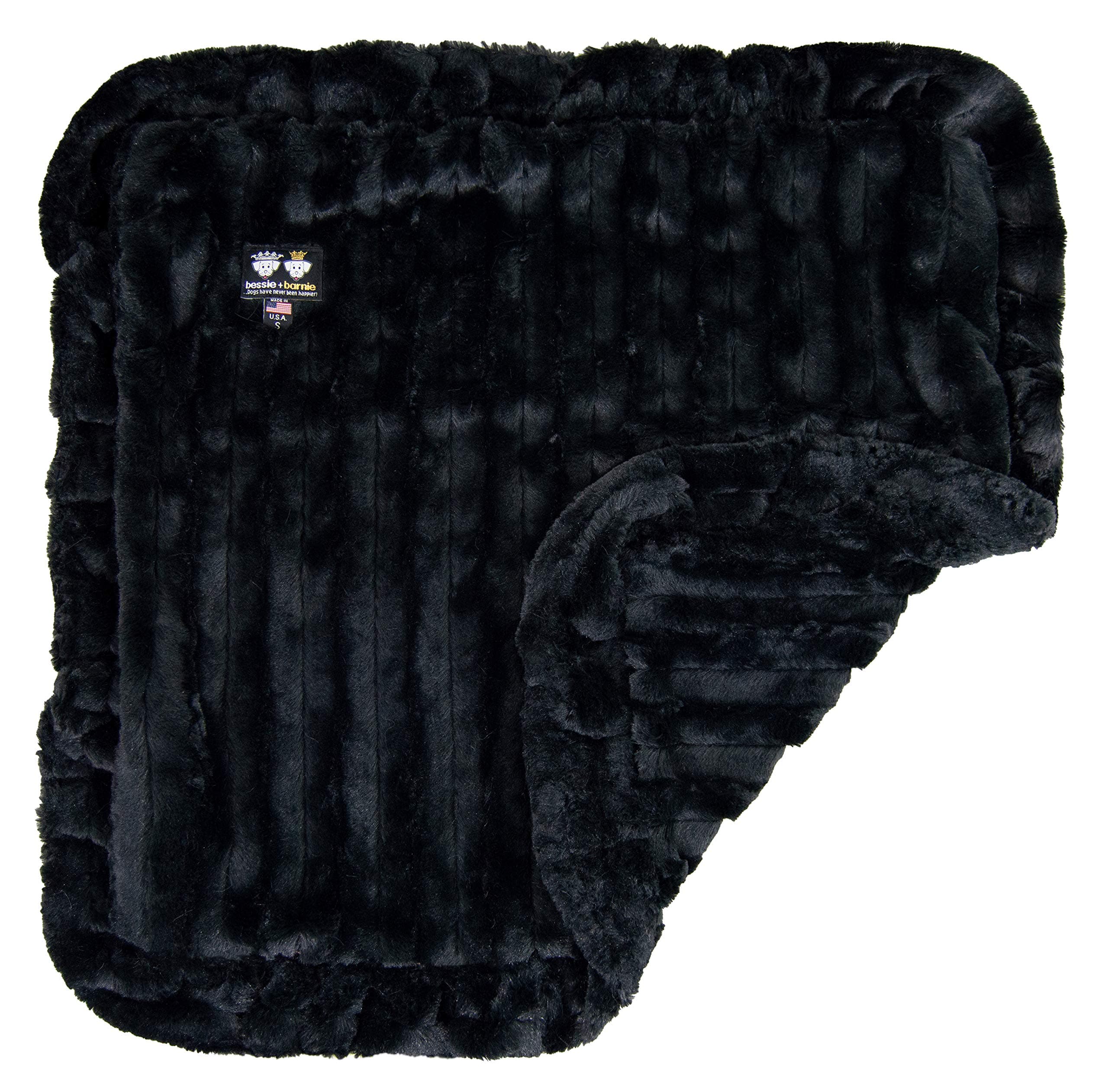BESSIE AND BARNIE Black Puma Luxury Ultra Plush Faux Fur Pet, Dog, Cat, Puppy Super Soft Reversible Blanket (Multiple Sizes)