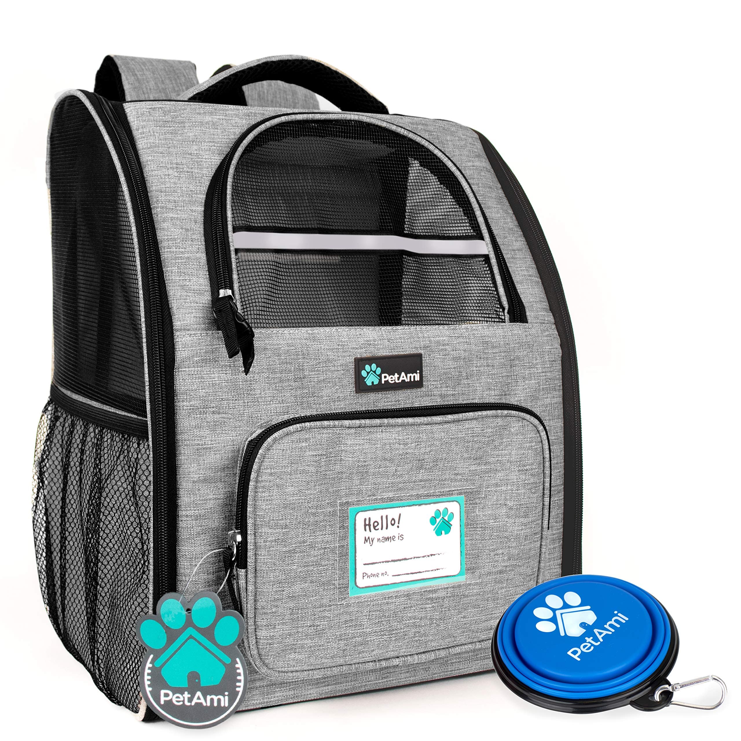 PetAmi Deluxe Pet Carrier Backpack for Small Cats and Dogs, Puppies | Ventilated Design, Two-Sided Entry, Safety Features and Cushion Back Support ...