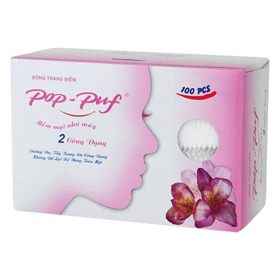 Bông Trang Điểm Poppuf 2 Công Dụng 100 Miếng