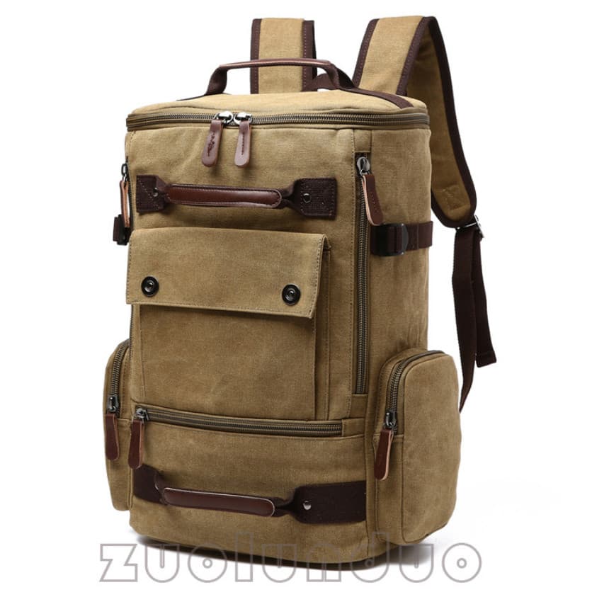 Balo nam thời trang vải canvas cao cấp phong cách mới - Màu kaki