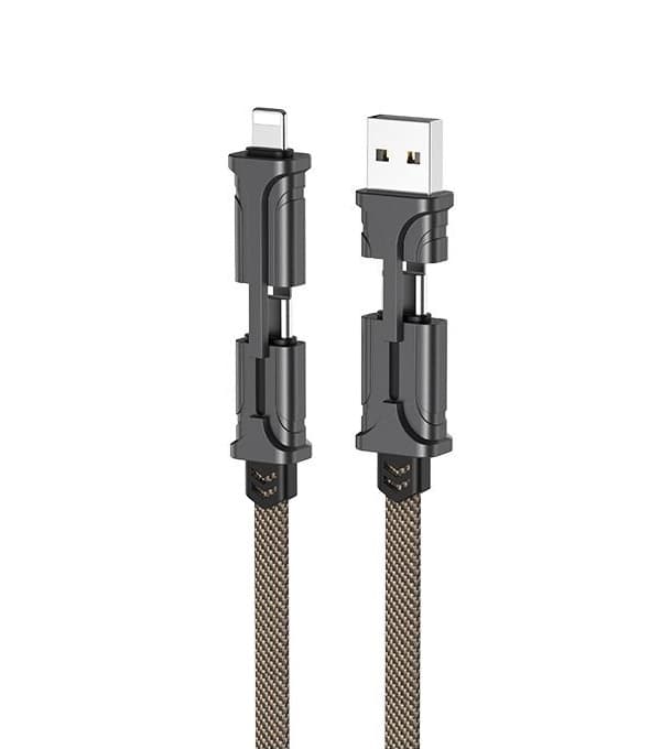 Cáp sạc nhanh đa năng cao cấp 60W, truyền tải dữ liệu với lõi dây đồng nguyên chất cho dòng điện ổn định OLAPLE - Hàng nhập khẩu - Màu đen