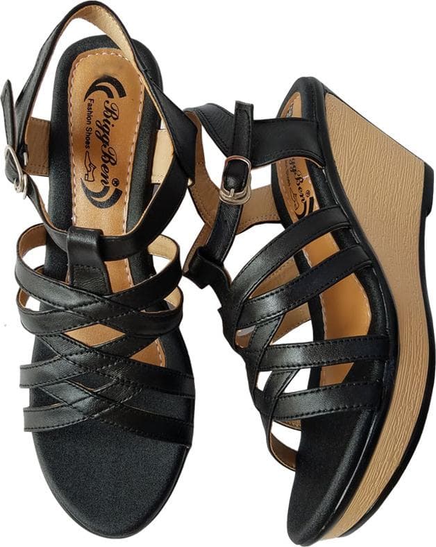 Giày Sandal Nữ Đế Xuồng BIGGBEN Da Bò Thật SDX21 - 38