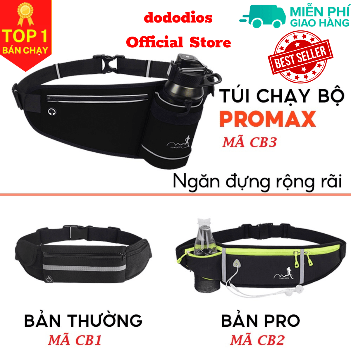 Túi đeo bụng chạy bộ chống nước, đai đeo điện thoại chạy bộ, túi đeo hông chạy bộ phản quang, Túi đeo bụng chạy bộ đựng điện thoại chống nước chính hãng, Túi đeo hông chạy bộ thể thao nam, nữ , túi đeo bụng chạy bộ thiết kế dây nịt, không thấm nước - CB2 - Đen