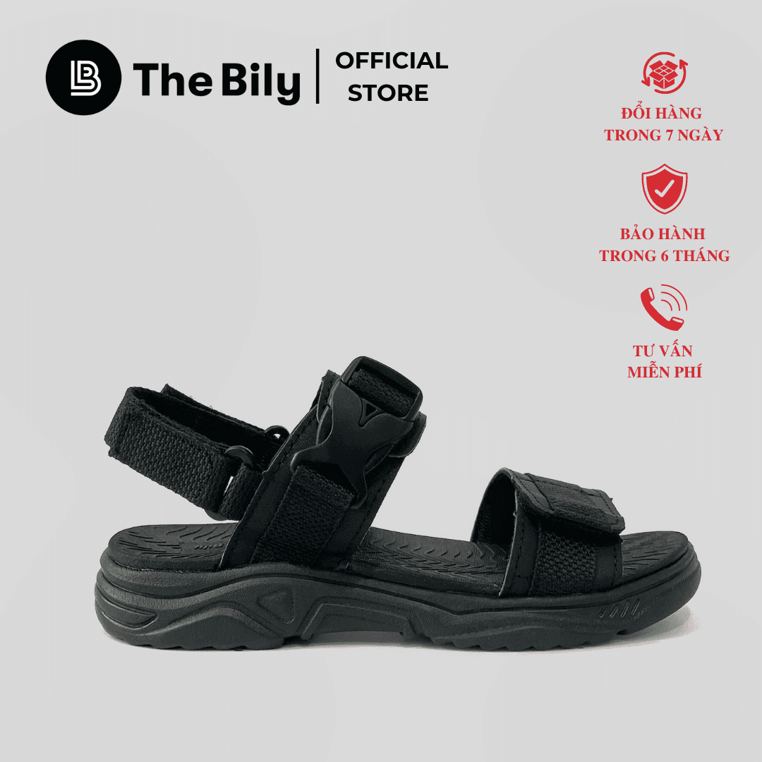 Giày Sandal Nam The Bily Quai Ngang - Màu Đen BL03D - 43