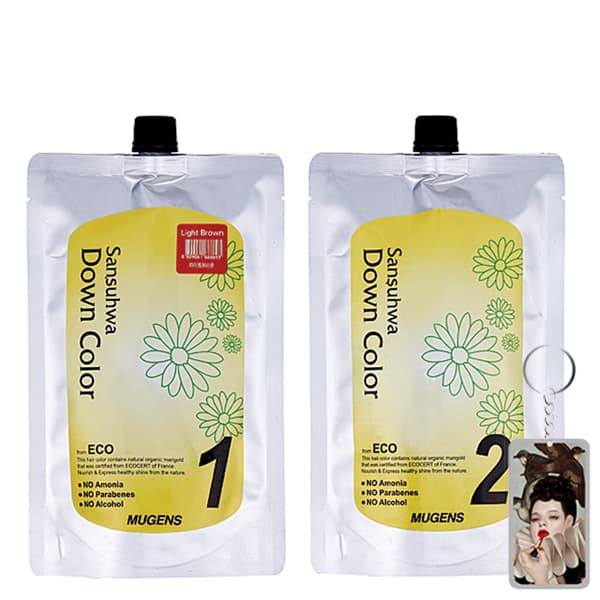 Thuốc nhuộm tóc phủ bạc Mugens Sansuhwa Color Hàn Quốc Số 2 Nâu Đen Dark Brown 2x450ml  Móc khóa