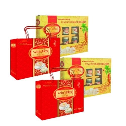 Combo 2 hộp Nước Yến Sào winsNest Nhân Sâm 6 Lọ x 70 ml Hộp phù hợp cho người lớn kèm túi xách