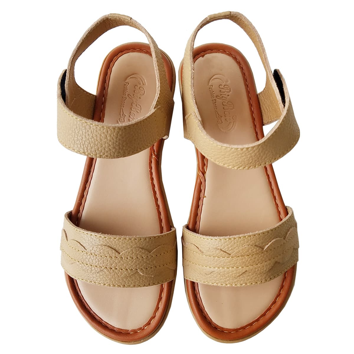 Giày Sandal Nữ Da Bò Thật BIGGBEN Cao Cấp SDN88 - Kem - 36