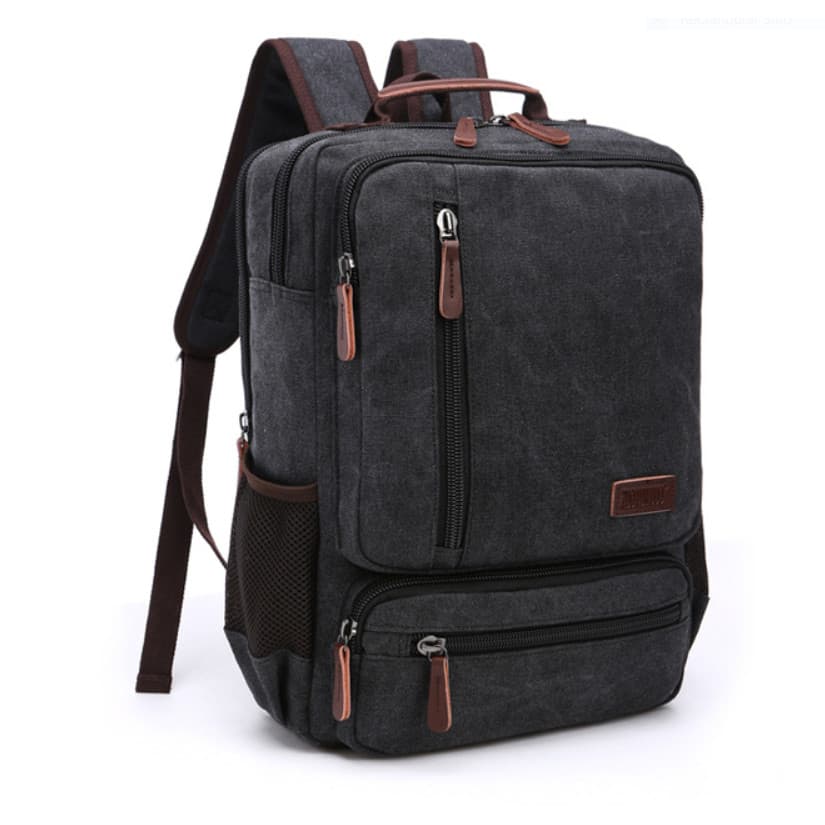 Balo nam vải canvas cao cấp phong cách mới 15,6 - Màu đen
