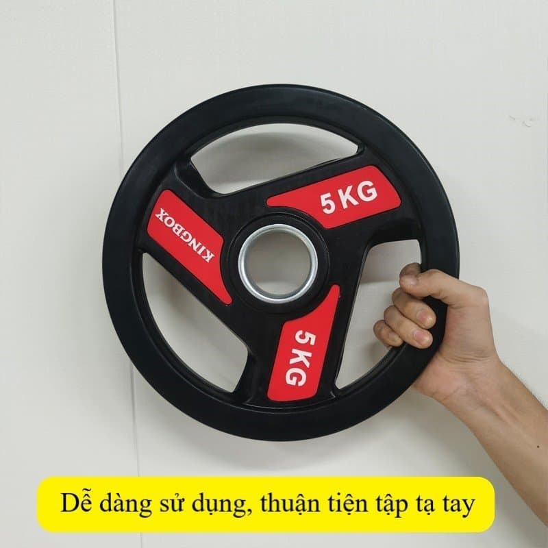 Tạ đĩa Gang bọc cao su FED-KB-5 phi 50- Loại 5kg 2 cái - Đĩa Tạ 5kg 25mm