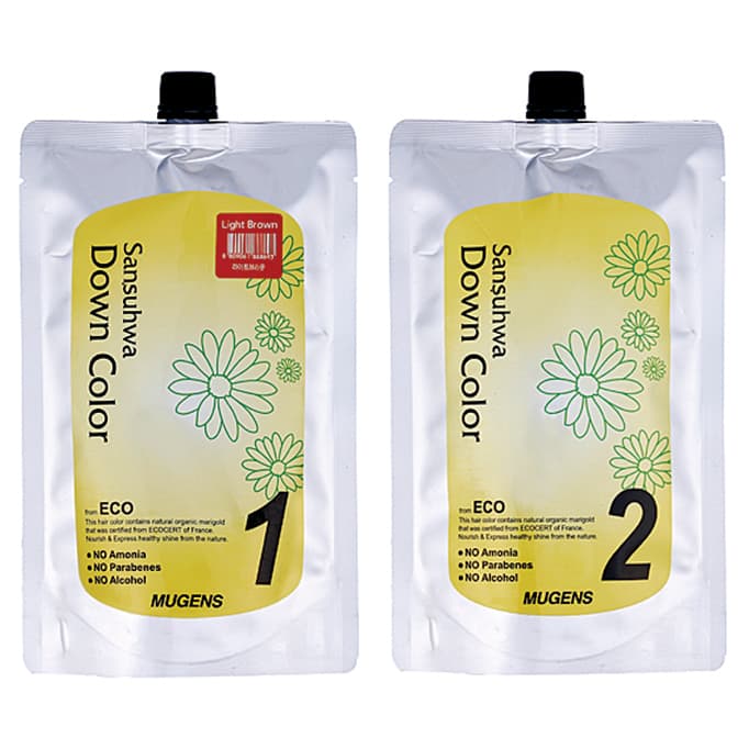 Thuốc nhuộm tóc phủ bạc Mugens Sansuhwa Color Hàn Quốc Số 4 Nâu Sáng Light Brown 2x450ml