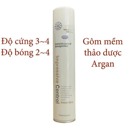 Gôm xịt tóc tạo kiểu siêu cứng, giữ nếp lâu Mugens Hair Spray Hàn Quốc 300ml  Móc khóa - Trắng -Gôm mềm argan