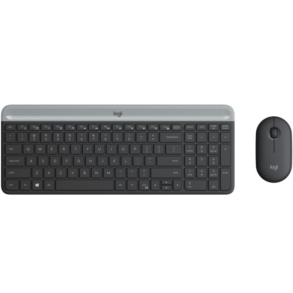 Bộ phím chuột không dây logitech MK470 Slim - Hàng Chính Hãng - Đen