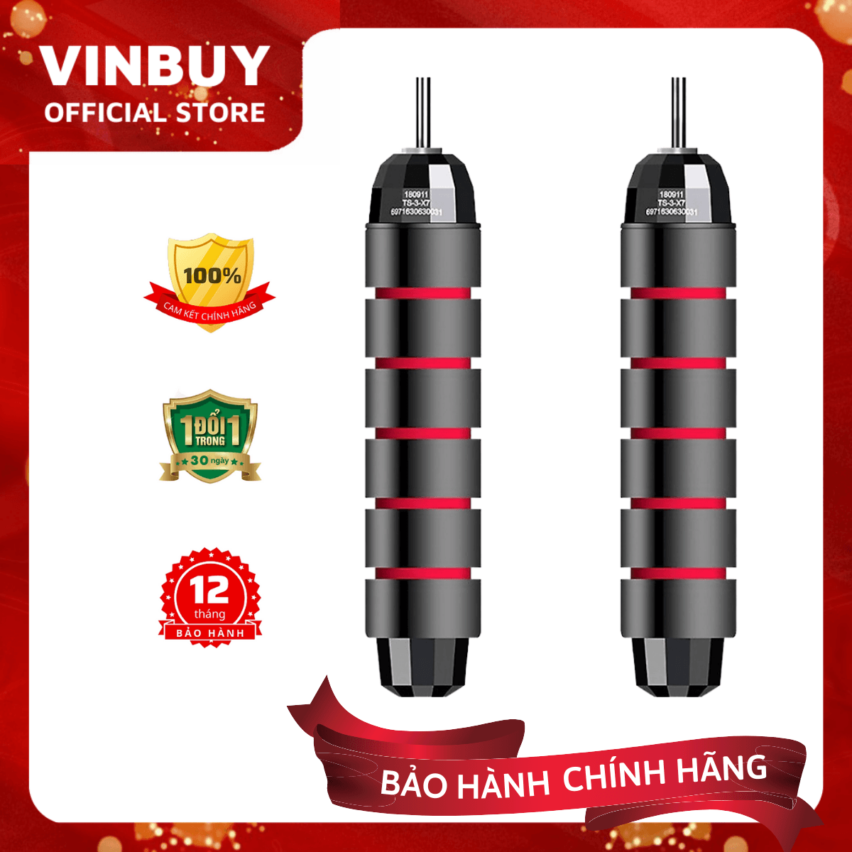 DÂY NHẢY TẬP THỂ DỤC CAO CẤP TẠI NHÀ LÕI THÉP ĐỘ BỀN CAO, TAY CẦM CHỐNG TRƯỢT  HÀNG CHÍNH HÃNG  - Đỏ