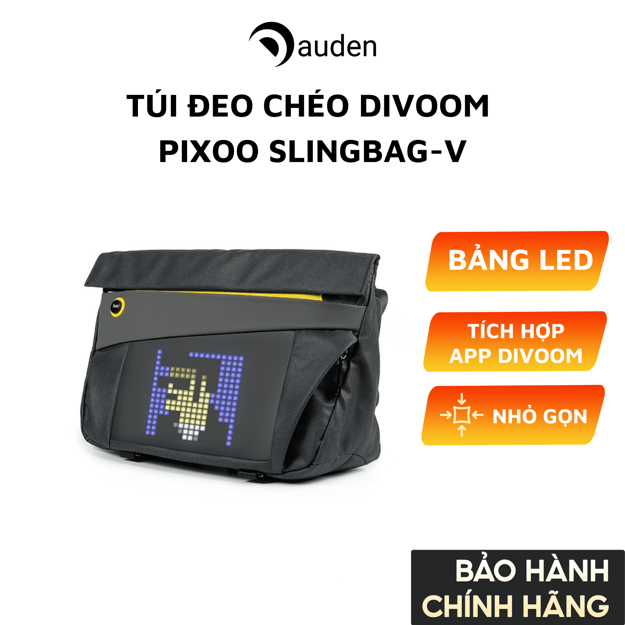 Túi đeo chéo DIVOOM Pixoo Slingbag-V hiển thị màn hình LED, có thể đựng LaptopiPad 11 inch - Hàng chính hãng