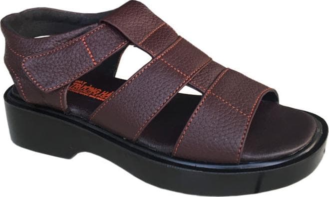 Giày sandal nam Trường Hải da bò thật mềm mại màu nâu đế PU nhẹ nhàng không trơn hình ảnh thật SD0474 - Nâu - 42