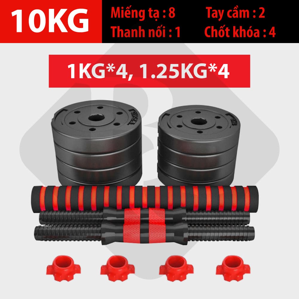 Ta đôi, Tạ tay  Tạ Đẩy kết hợp 2 in 1 40kg tap tay đẩy kết hợp, tạ nam nữ tập gym  hàng nhập khẩu - Tạ PVC - 10KG