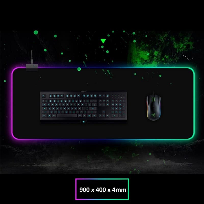 Lót chuột Led RGB Nhiều kích thước cho máy tính Laptop hàng nhập khẩu - 900 x 400 x 4mm
