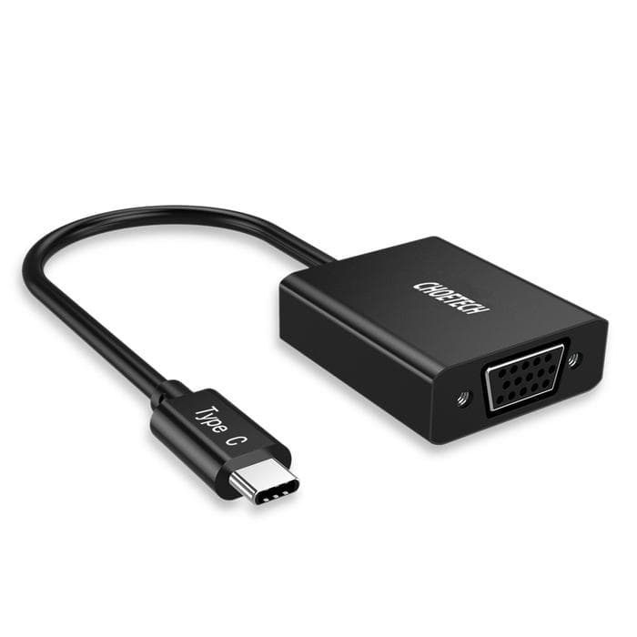Hub dây cáp chuyển đổi Type-C thành cổng VGA Full HD chuẩn 1080P hiệu CHOETECH V01 dành cho Macbook Pro Smartphone - Hàng chính hãng - Đen