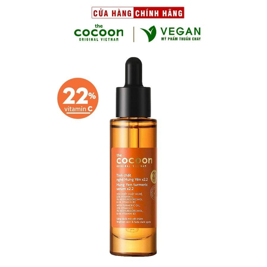 Tinh chất nghệ Hưng Yên C22 serum với 22 vitamin C chuyên sâu & mờ vết thâm Thuần chay 30ml