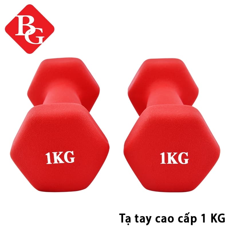 Bộ 2 tạ tay lõi sắt Q304 bọc cao su, tạ tập tay cao su 1kg 2kg 3kg 4kg 5kg BG hàng nhập khẩu - ĐỎ - Bộ 02 tạ tay 1kg