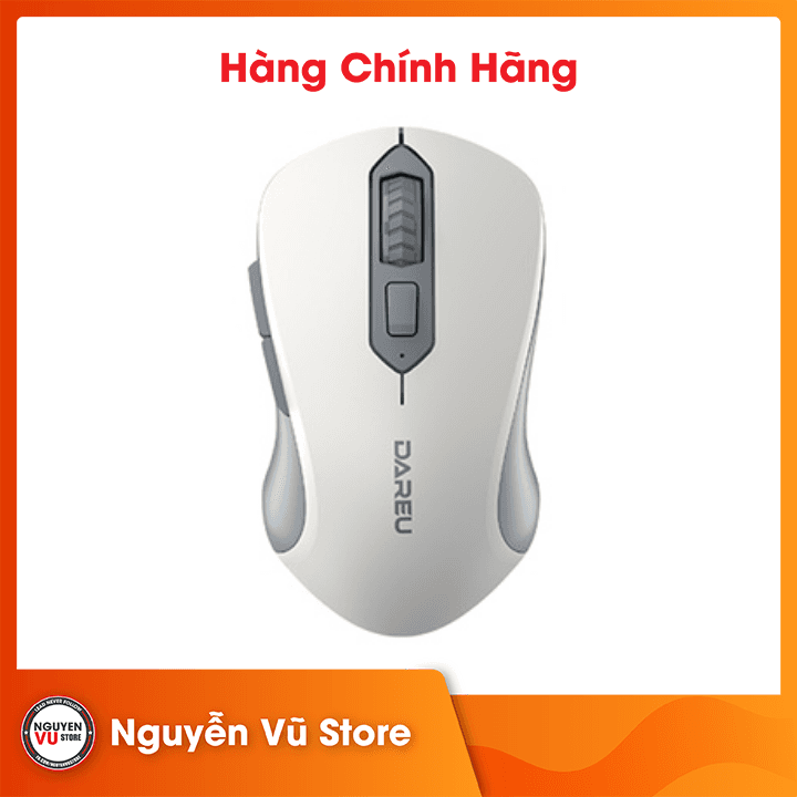Chuột không dây DareU LM115B Silent, kết nối Bluetooth, 2,4Ghz - Hàng chính hãng - Màu trắng