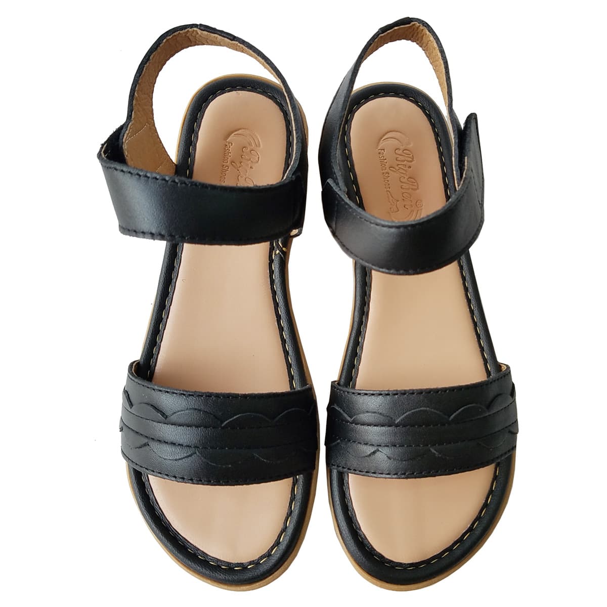 Giày Sandal Nữ Da Bò Thật BIGGBEN Cao Cấp SDN88 -  đen  - 39