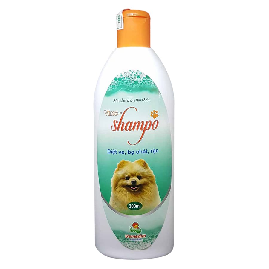 Dầu Tắm Thơm Dịu Tiêu Diệt Bọ Chét, Chấy, Ve, Ghẻ, Xà Mâu Chó Mèo Vemedim Shampoo 300ml