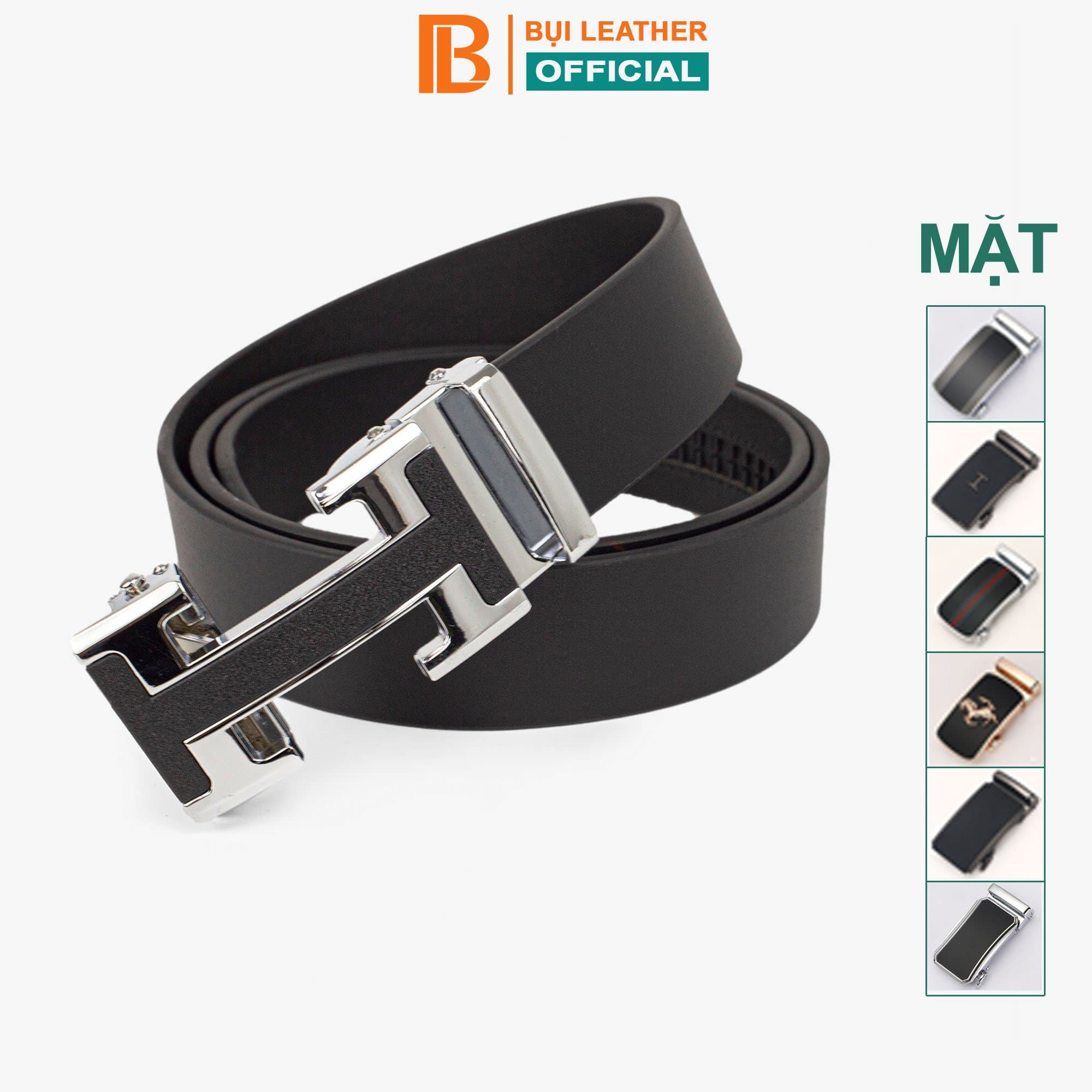 Thắt lưng nam, dây nịt nam da bò thật nguyên tấm Bụi Leather L110 - Khóa tự động, nhiều mặt khóa tùy chọn - Bảo hành 12 tháng - Mặt khoá M8