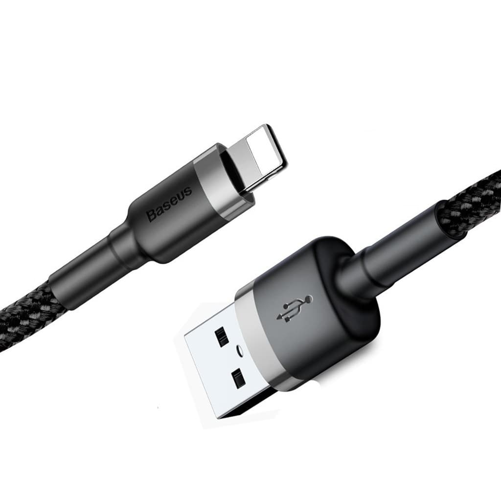 Cáp sạc Baseus Cafule sạc nhanh dùng cho iPhone - Hàng chính hãng - 1 mét - Màu Xám