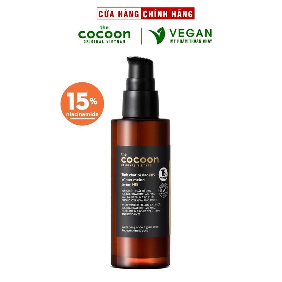 N15 - Serum tinh chất bí đao Cocoon 70ml 15 niacinamide sach mụn Thuần Chay