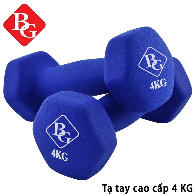 Bộ 2 tạ tay lõi sắt Q304 bọc cao su, tạ tập tay cao su 1kg 2kg 3kg 4kg 5kg BG hàng nhập khẩu - Lam Đậm - Bộ 02 tạ tay 4kg