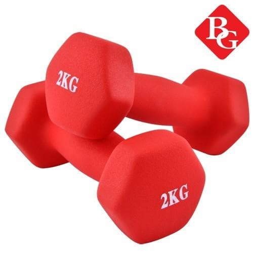 Bộ 2 tạ tay lõi sắt Q304 bọc cao su, tạ tập tay cao su 1kg 2kg 3kg 4kg 5kg BG hàng nhập khẩu - ĐỎ - Bộ 02 tạ tay 2kg