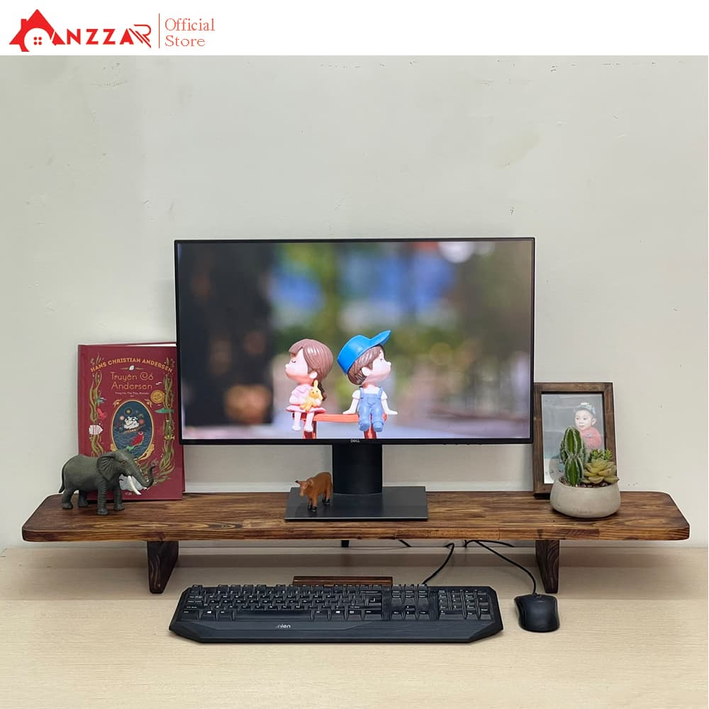 Kệ kê màn hình máy tính bằng gỗ, Kệ gỗ kê màn hình máy tính Gaming Anzzar-03 - DxRxC80x20x10cm