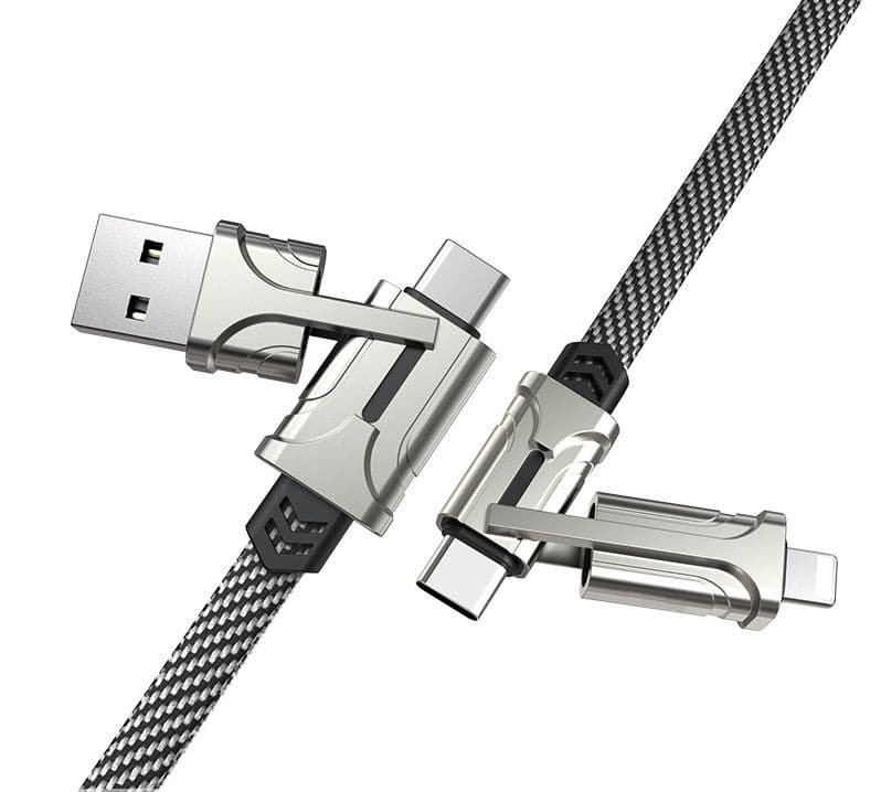Cáp sạc nhanh đa năng cao cấp 60W, truyền tải dữ liệu với lõi dây đồng nguyên chất cho dòng điện ổn định OLAPLE - Hàng nhập khẩu - Màu xám