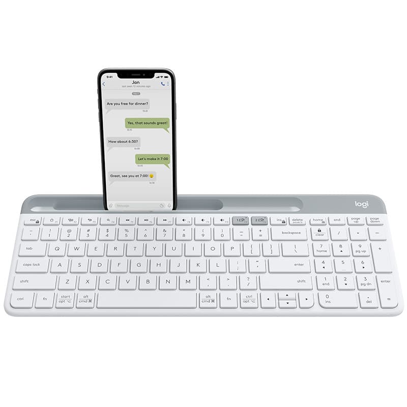 Bàn Phím Không Dây Bluetooth Logitech K580 - Hàng Chính Hãng - Trắng