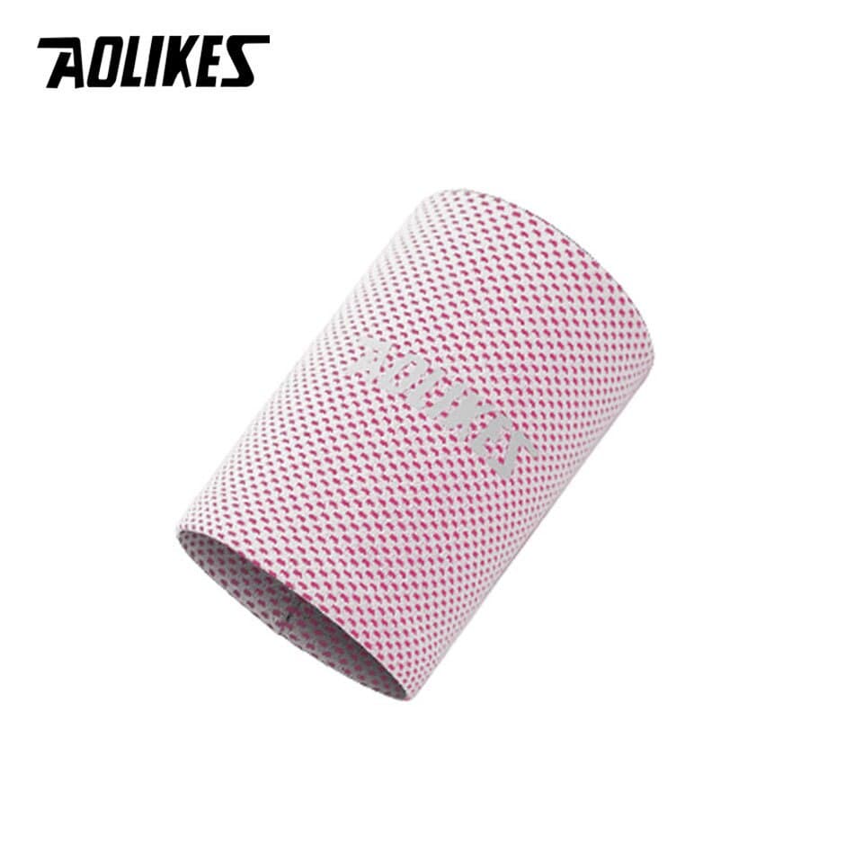 Băng đeo cổ tay thể thao AOLIKES A-7931 thấm mồ hôi mềm mại mát mẻ Cool sports wristband - Pink - S