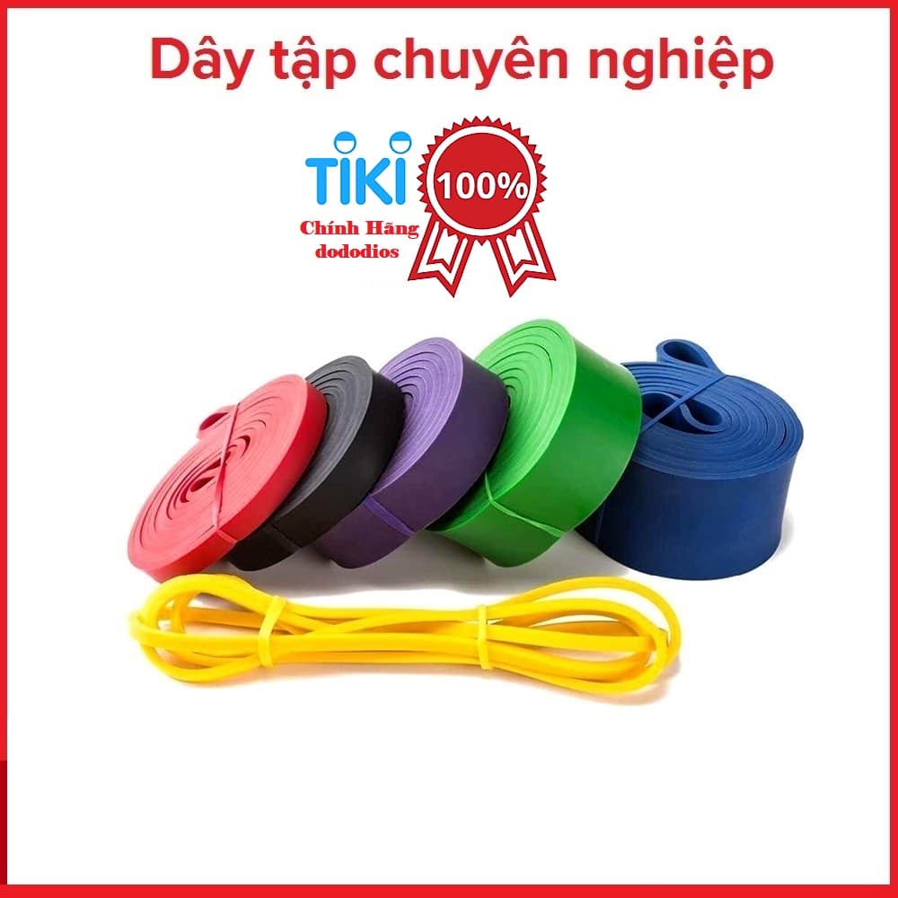 Dây kháng lực tập gym cao su tự nhiên, mức lực kéo phân theo từng màu, tiện lợi mang theo bất cứ đâu, Dây kháng lực Power Band đa năng, hỗ trợ luyện tập thể dục, tiện lợi tại nhà, văn phòng - Chính hãng dododios - Đỏ