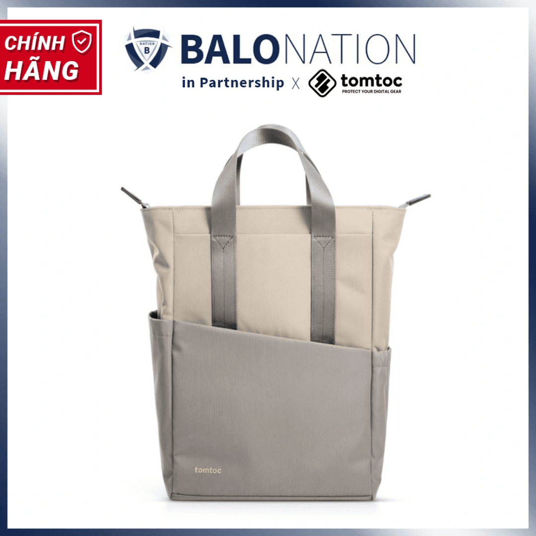 Balo TOMTOC Slash Flip Laptop Backpack 12L dành cho Macbook Ultrabook 13 14 Inch A63-C1G1  A63-C1K1 - Hàng Chính Hãng - Moon Grey