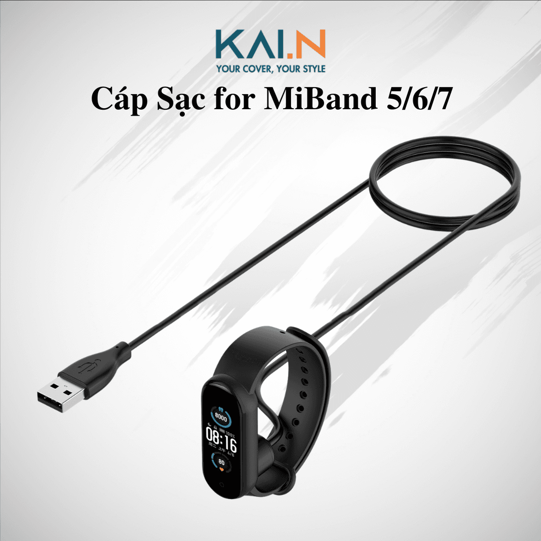 Dây Cáp Sạc Từ Tính KAi.N Charge cho Đồng Hồ Xiaomi Mi Band 5 Mi Band 6 Mi Band 7- Hàng chính hãng
