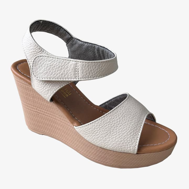 Giày sandal nữ đế xuông cao 9cm da bò thật màu trắng Trường hải SD146 FORM NHỎ HƠN 1 SIZE - 38 - Trắng