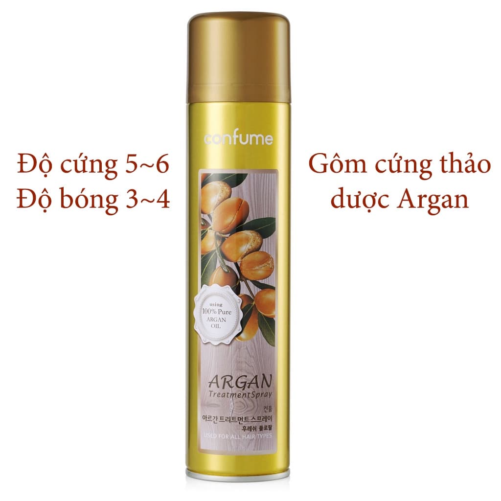 Gôm xịt tóc tạo kiểu siêu cứng, giữ nếp lâu Mugens Hair Spray Hàn Quốc 300ml  Móc khóa - Gôm cứng Argan