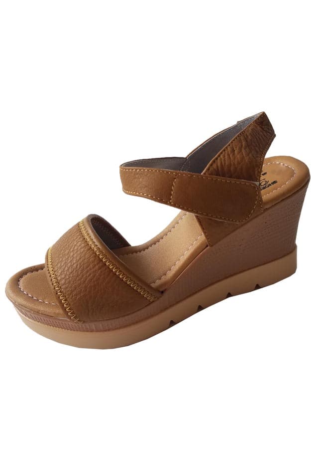 Giày Sandal Nữ Đế Xuồng BIGGBEN Da Bò Cao Cấp SDX11 - 37 - nâu