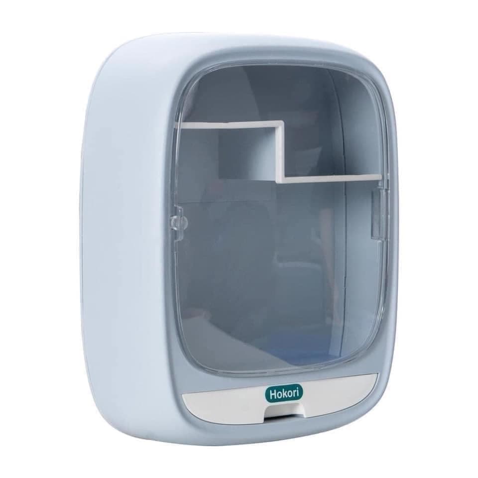 Kệ mỹ phẩm cao cấp, tủ để đồ trang điểm mỹ phẩm treo tường bằng nhựa ABS  - xanh