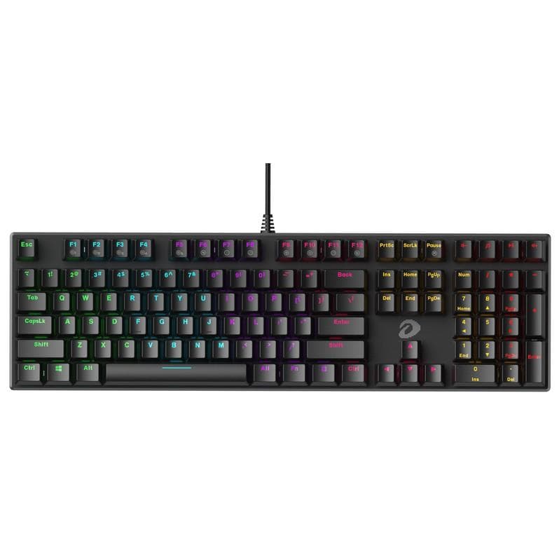 Bàn phím cơ Gaming DAREU EK810 Pink  Black MULTI-LED, Blue Brown Red D switch - Đen Black,Blue - Tiếng To