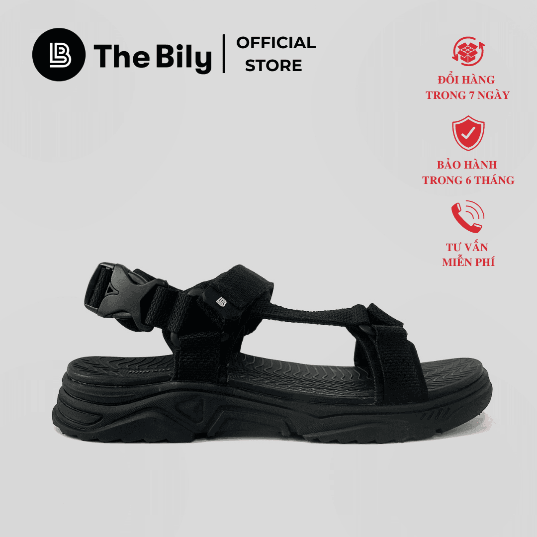 Giày Sandal Nam The Bily Quai Chéo - Màu Đen BL01D - 42