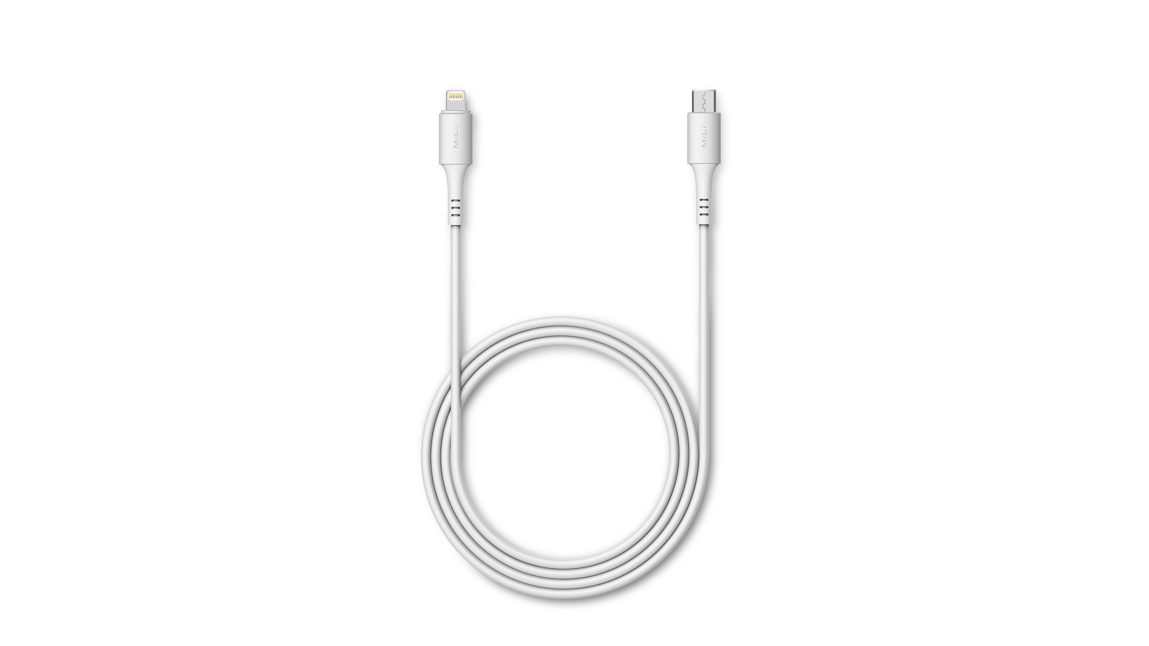 Dây Cáp Sạc Chuyển Đổi USB Type-C Sang Li - MiLi HI-L70 1m - Hàng Chính Hãng - Trắng
