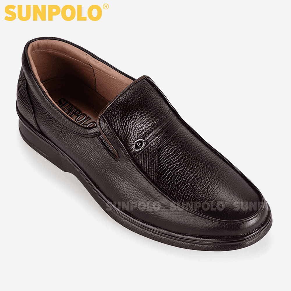 Giày Tây Nam Da Bò SUNPOLO SU3020N - Nâu Size 39