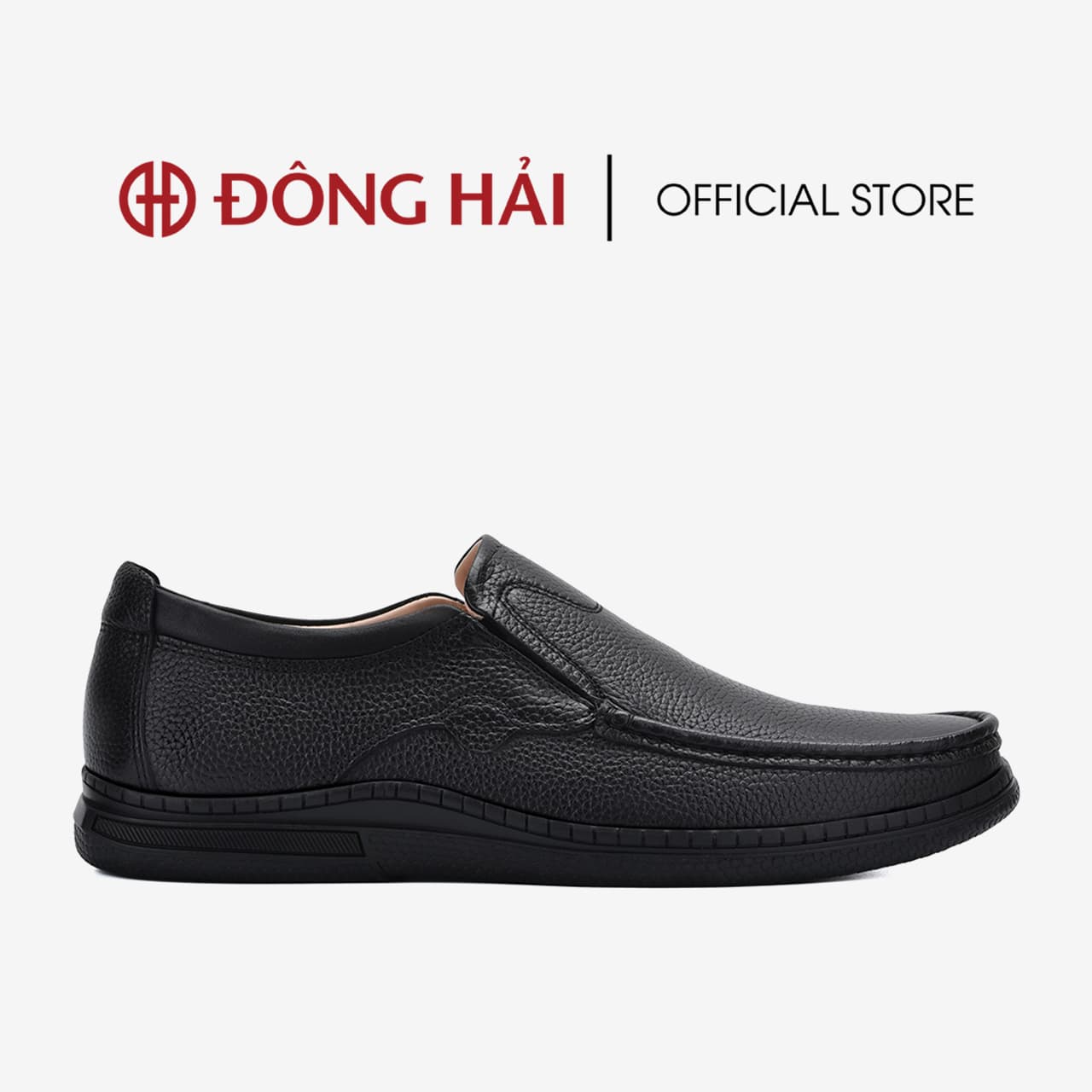 Giày lười nam Đông Hải da bò cao cấp lộ rõ vân tăng vẻ  nam tính cùng thiết kế tinh xảo dễ phối đồ - G2279  - 43 - Đen