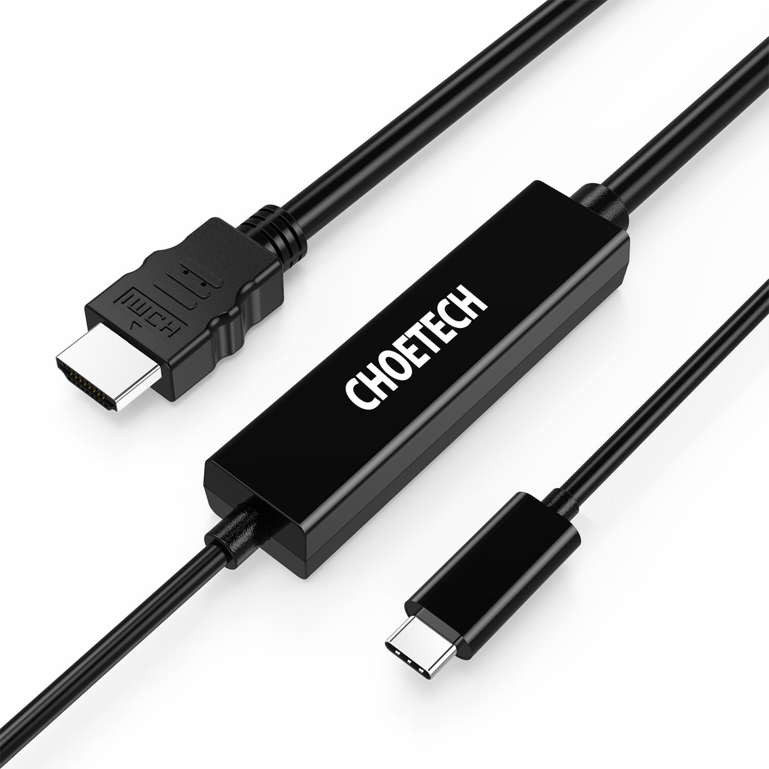 Dây cáp chuyển đổi cổng PD Type-C ra cổng HDMI chuẩn phân giải 4K  dài 5m hiệu CHOETECH CH0050 cho điên thoại Macbook Tốc độ ổn định 10Gbps  60Hz Video chất lượng cao 4K - Hàng chính hãng - Đen